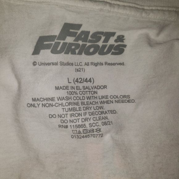 FAST & FURIOUS 01 One Quarter Mile At A Time. White T Shirt Size Large - Picture 3 of 4